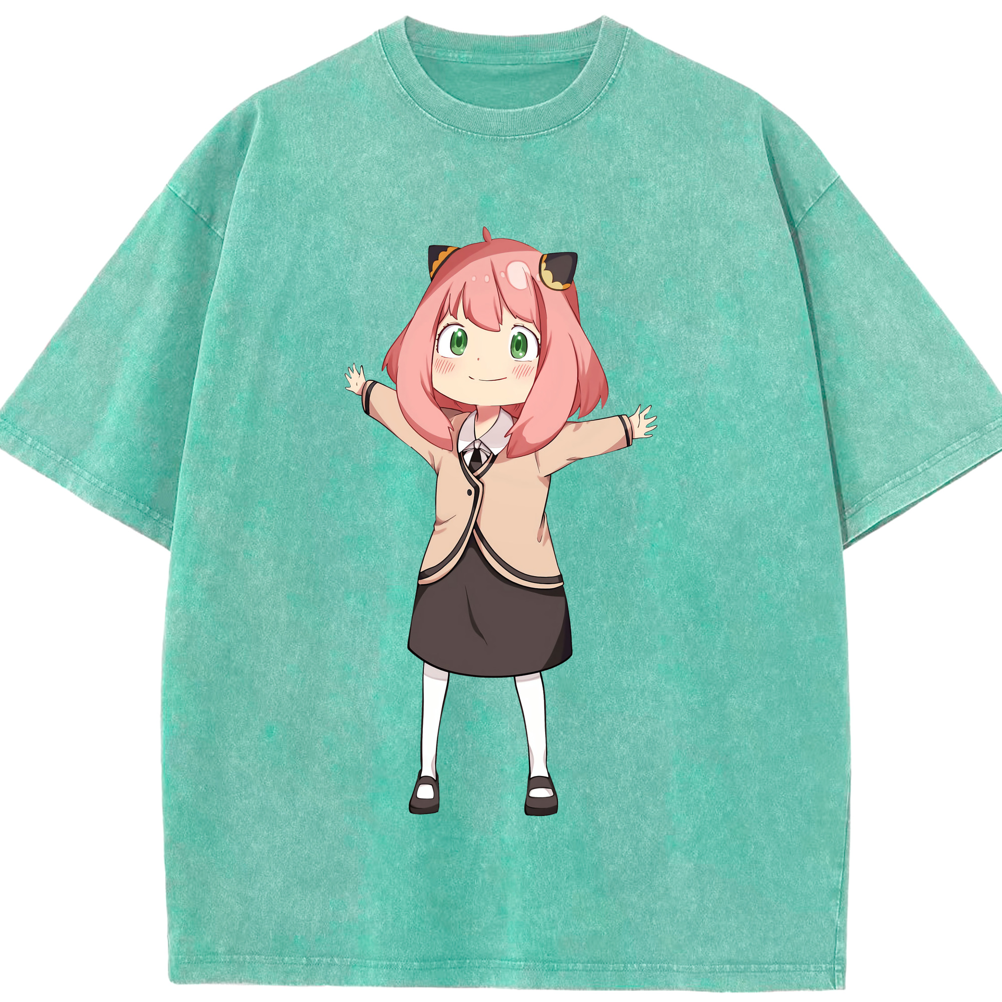 （画像用） SPY×FAMILY间谍家家酒 綿100% ヴィンテージ風 半袖Tシャツ（フロントプリント）